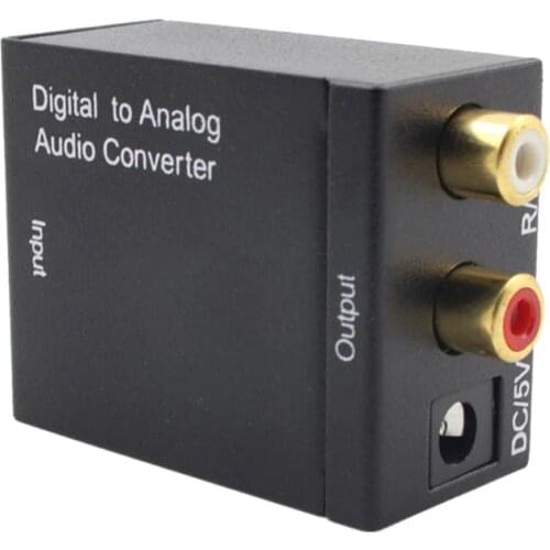 Analog Converter Decoder Optical Digital Stereo Audio SPDIF Toslink Coaxial Signal to Analog Adapter DAC Jack 2 x RCA Amplifier