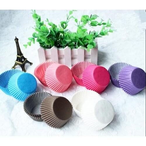 Free Shipping 100pcs/lot Pure Color High Temperature Baking Cup/ Paper Cupcake Liners/ Cake Wrappers