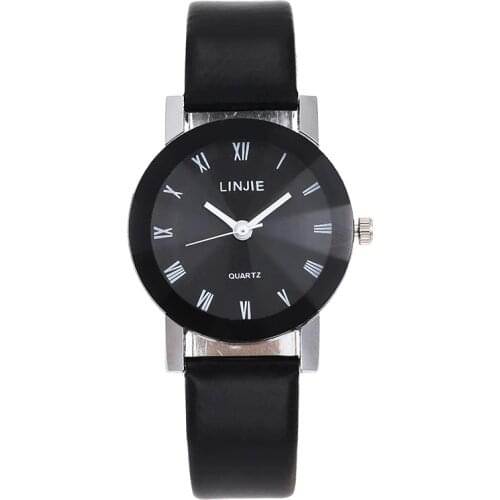 Men Watch Black white 2019 Womens Simple business Leather wristband ultra-thin Fashion Luxury Wrist Watches Analog Clocks male