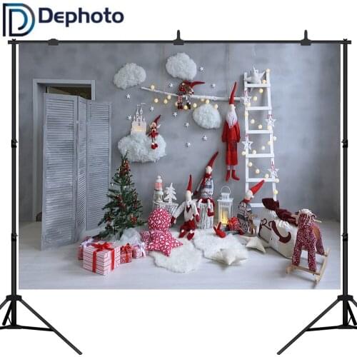 Dephoto Christmas Backdrop Tree Home Toy Doll Ball Newborn Baby Birthday Party Photocall Photography Background For Photo Studio