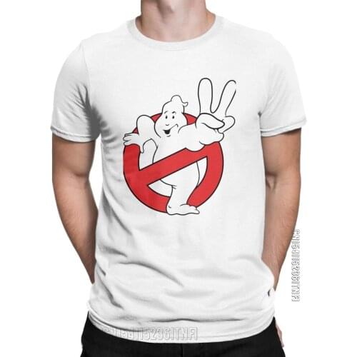 Men T-Shirt Ghostbusters Logo Marshmallow Unique 100% Cotton Tee Shirt Classic T Shirt Crew Neck Tops Birthday Present
