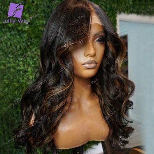 Highlight Wig Human Hair Brazilian Remy Hair 13x6 Lace Front Wigs Glueless HD Transparent Lace Pre Plucked For Black Women Luffy