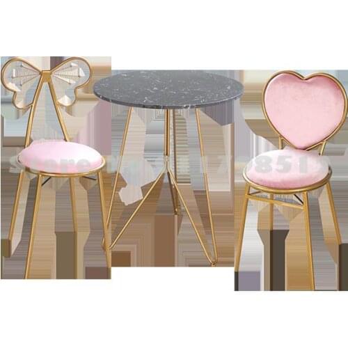 Ins Nordic modern minimalist dressing table stool girl heart bedroom backrest princess bow nail nail makeup chair