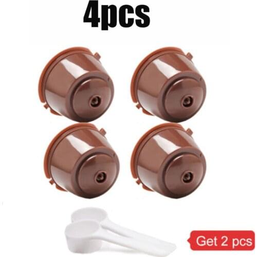 4pcs Cup Coffee capsule pod For Nescafe Dolce Gusto Machine Spoon Refillable Replacement Durable