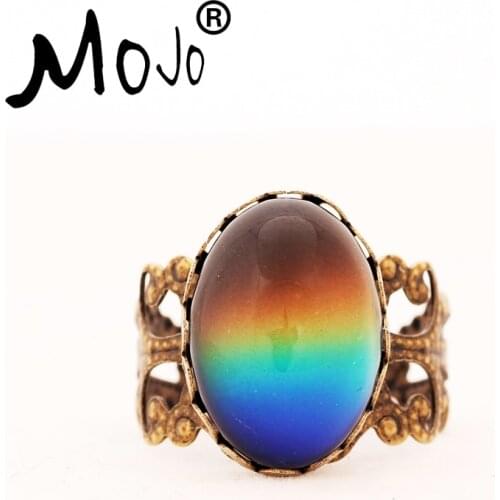 Fashion Magic Feeling Mood Rings Color Changing Emotion Temperature Changeable Adjustable Finger Ring For Woman MJ-RGM04