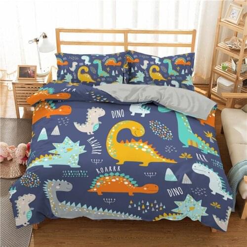 Cartoon Dinosaur Koala Panda Fox Printed Bedding Set 2/3pcs Pillowcase 3D Kids Bed Sets Home Textile Animal Duvet Cover