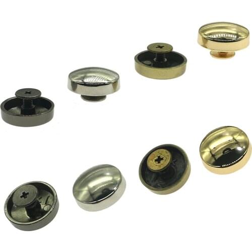 16 mm diameter height 5.5 mm handmade leather handbags decorative buckle shackles bottom screws round nail rivet