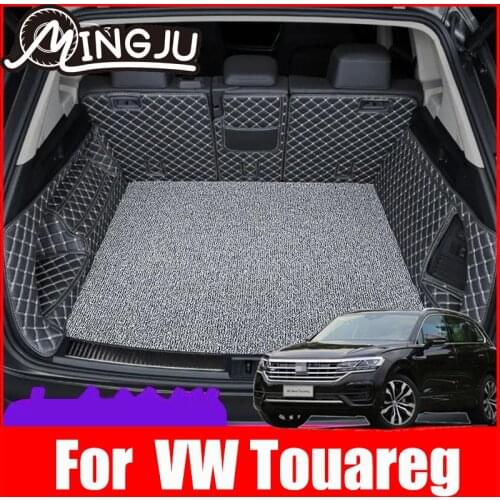 Leather Car Trunk Mat Trunk Boot Mats Liner Pad Cargo Liner Floor Catpet For VW Volkswagen Touareg 2019 2020 2021 Accessories