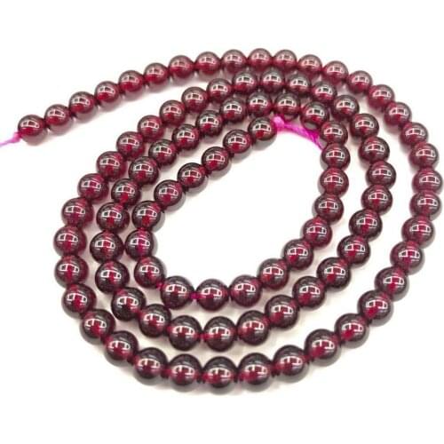 3mm 4mm Genuine Natural Mozambique Garnet Stone Beads High Quality Round Loose Stone Beads For DIY Jewelry Making