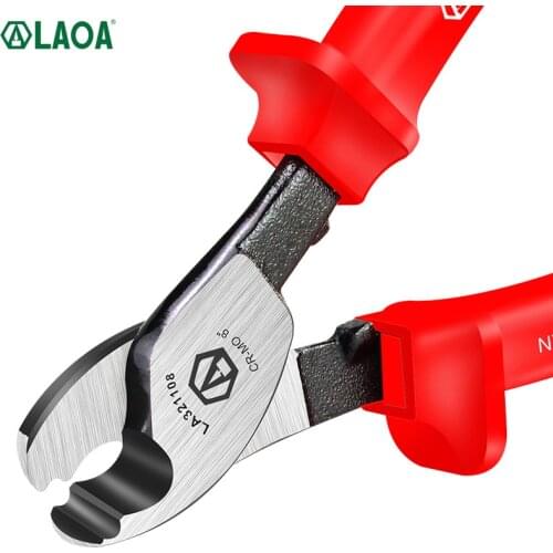 LAOA Insulated Cable Stripper Cable Clamp Wire Cutter German Certification Made in Taiwan 1000V VDE Insulated Pliers