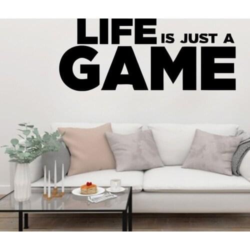 Life is JUST a GAME Wall Decal Quote Living Room Home Decor Gamer Vinyl Stickers Wallpaper Boys Bedroom Removable Art Mural G58