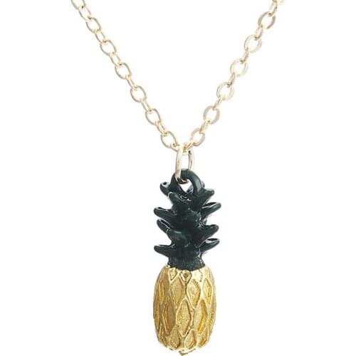 Fashion Pineapple Decor Pendant Chain Necklace Alloy Fruit Necklace Clavicle Necklace Jewelry Accessories Hawaii Party Dress Up