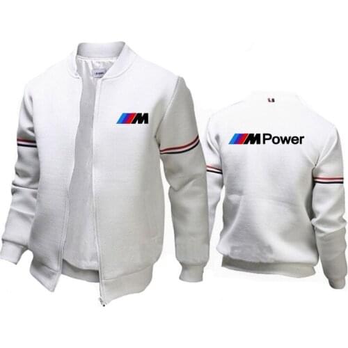 Spring Autumn Mens POLO shirt casual Brand Bmw M car logo Printing Mens Zip Jacket Power High Quality Cotton Mens jackets