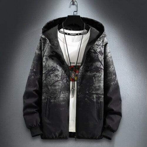 New Spring Autumn Casual Double Sided Jacket Men Hooded Streetwear Mens Windbreaker Jackets Fashion Outwear Male Coats