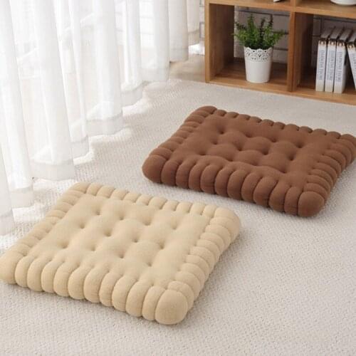 Soft Biscuit Shape Cushion Classical Biscuit Pillow Chair Car Seat Cushion Decorative Cookie Back Cushion Pad