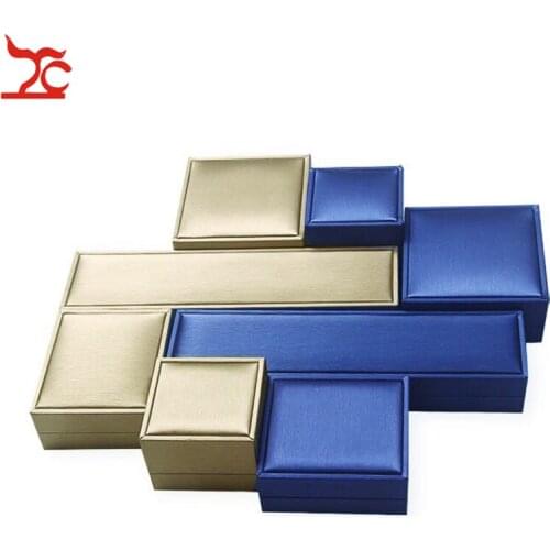 High Quality Faux PU Leather Jewelry Set Box Wedding Christmas Ring Pendant Bracelet Necklace Packaging Decoration Gift Box