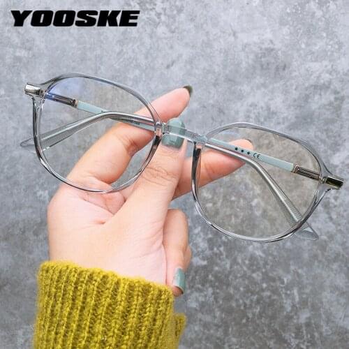 YOOSKE Anti Blue Light Glasses Mens Eyewear Frames Women Bluelight Blocking Computer Spectacles Retro Optical Eyeglasses Frames