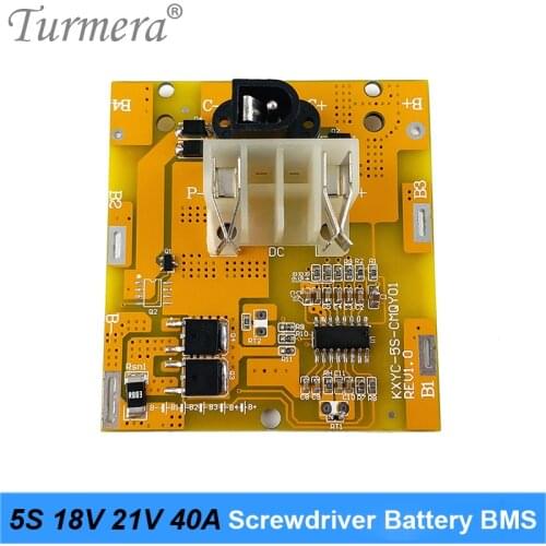 Lithium Battery Board 5S 18V 21V 40A BMS with Balance for Vacuum Cleaner Battery Pack and 21V 18V Screwdriver Shurik Use Turmera