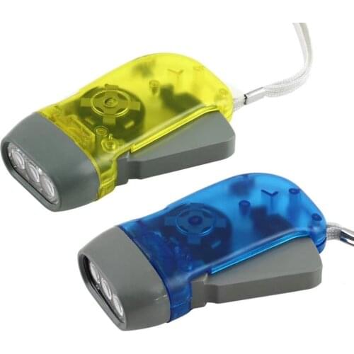 Portable 3 Led Lights Manual Power Generation Emergency Flashlight Pocket Outdoor Torch Lantern 1 Mode Power Saving Torches lamp