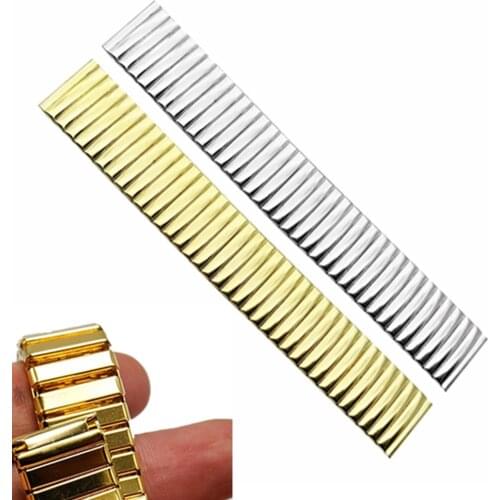 12/14/16/18/20 Mm Watch Accessories Stainless Steel Elastic Strap Stretch Spring Flex Radial Elastic Strap Retractable Strap