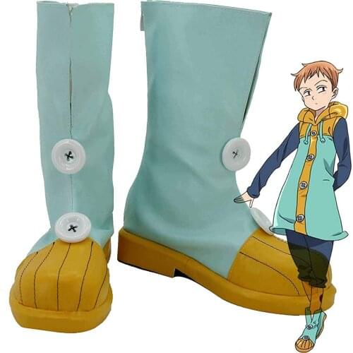 The Seven Deadly Sins Grizzlys Sin of Sloth King Cosplay Boots Fairy King Harlequin Green Shoes Custom Made Any Size