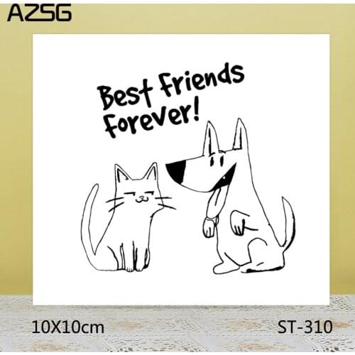 AZSG Best friends forever Stamps/Seals For scrapbooking DIY Card Making/Album Silicone Decoration crafts 10*10cm