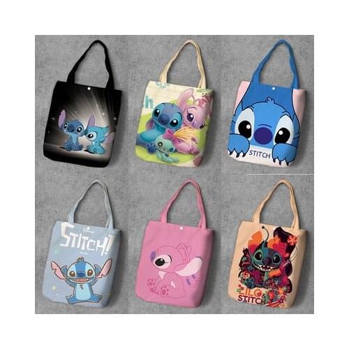 Disney Diaper bag High capacity Cartoon Stitch Canvas Tote shopper bag for shopping bag handbag for shoulder