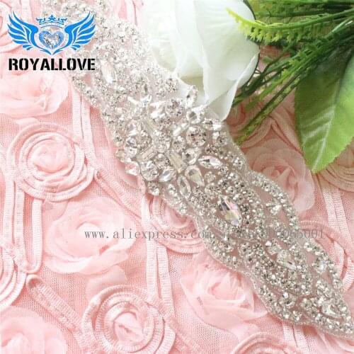 Super Luxury Rhinestone Applique Crystal Applique Rhinestone Trim for Bridal Sash Wedding Belt Stunning high-end rhinestone Trim
