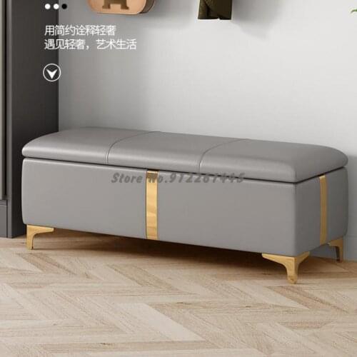 Shoe changing stool bed end storage sofa stool shoe cabinet clothing store household rectangular strip storage stool for shoe st