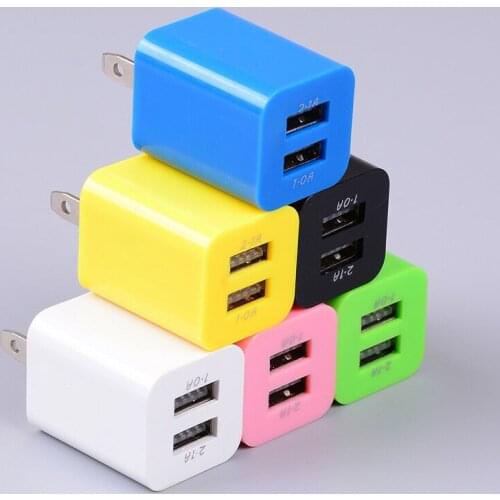 5V 1A US Plug USB Charging Dual Port Power Adapter For Home Travel Wall Charger For Cell Phone