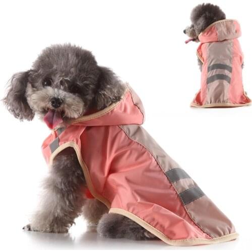 Waterproof Pet Cat Dog Hooded Reflective Raincoat Breathable Puppy Clothes
