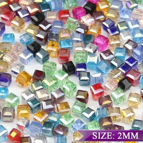 Top quality Square shape Upscale Austrian crystal beads Transparent beads quadrate ball 2mm 200pcs supply bracelet Jewelry H500