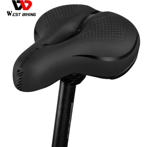 WEST BIKING Bike Saddle Cycling Wide Seat Reflective Soft Cushion Waterproof Bike Accessories Thicken MTB Bike Bicycle Saddle