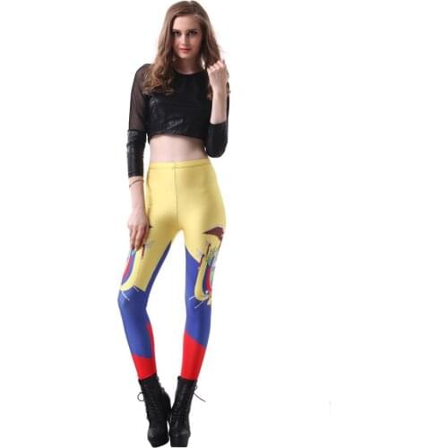 2020 yellow flag Style Women Leggings High Waist Legging Winter Printed Women Pants Slim Fitness Leggins Sexy Gym Clothes