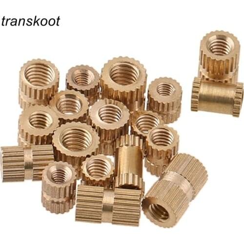 100Pcs M2*3/4/5/6 OD=3.5mm Brass Injection Nut Copper Insert Knurled Nuts Knurling Nut