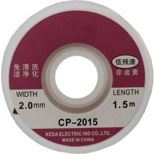 2Pcs 2.0MM Solder Wick Remover Desoldering Braid Wire Sucker Cable Fluxed Flux