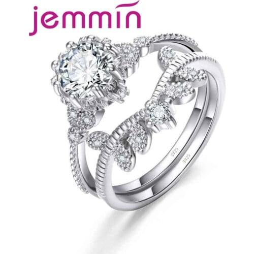 Fashion Geometric Round Knuckle Rings Set For Women Vintage Crystal Twist Weave Finger Ring Female Jewelry Gifts 2 Pcs