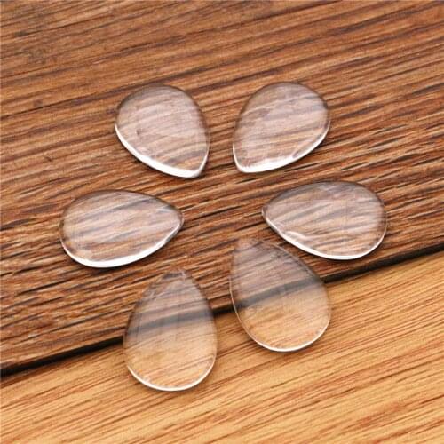 20pcs/lot 13x18mm Drop Flat Back Clear Glass Cabochon, High Quality, Lose Money Promotion!!!(Z3-02)