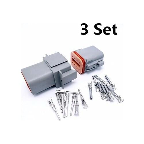 3 Sets Deutsch DT06-8S DT04-8P Eight Pins Male Female Waterproof Auto Connector