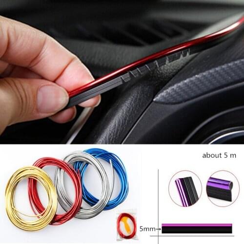 5M Car Styling Interior Decoration Strips Moulding Trim Dashboard Door Edge Universal For Cars Auto Accessories In Car-styling