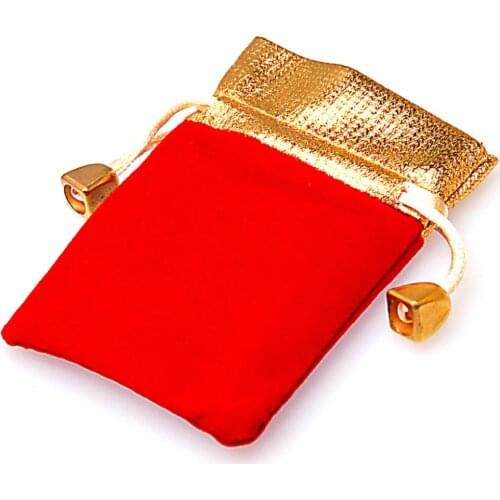 50Pcs/lot 7*9cm red and black drawstring organza jewelry organizer pouch satin christmas wedding gift bag jewelry bags