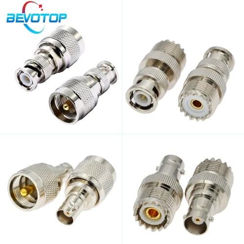 50pcs RF coaxial coax adapter BNC male female to UHF male female PL259 SO239 Connector 4 Types