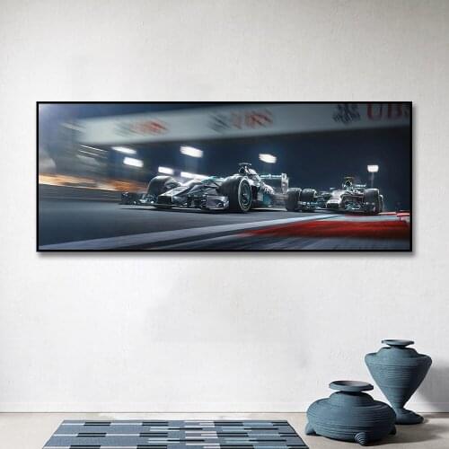 F1 Car On The Track Car Poster Painting Canvas Print Nordic Home Decor Wall Art Picture For Living Room Frameless