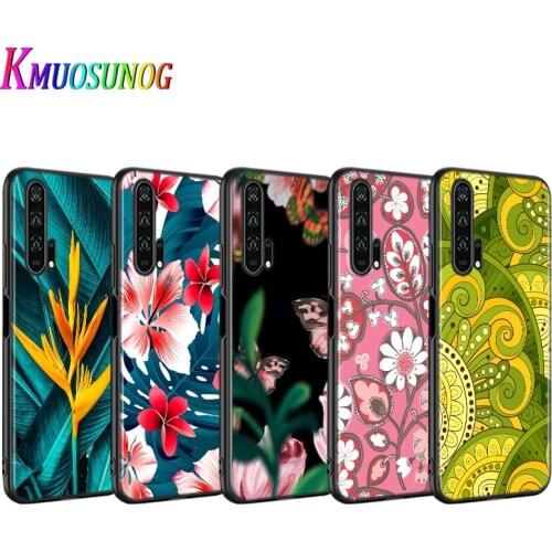 Tree Summer Flower for Huawei Honor 9S 9A 9C 30 20 10i 9X Lite 8X 20 10 10i 9 Lite 8C 8A 7C 7A Pro Black Phone Case