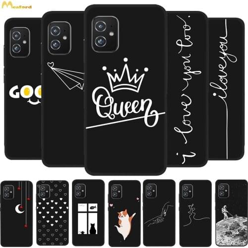 Black Silicon Case For Asus Zenfone 8 ZS590KS ZS670KS ZC554K ZE554KL ZB555KL ZS630KL ZB631KL ZB633KL ZE552KL Soft TPU Full Cover