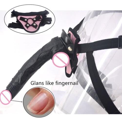 FAAK Long Dildo Strapon Dildo Sex Toys for Women Strap on Penis Adjustable Belt Discreet Package Sex Game Erotic Products
