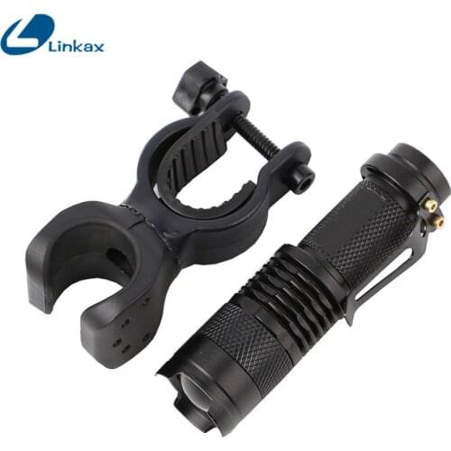 3 Modes 2000 Lumens XML LED Flashlight Mini Size Lantern 14500 Battery Zoom Adjustable Torch Set+ Clip Torch