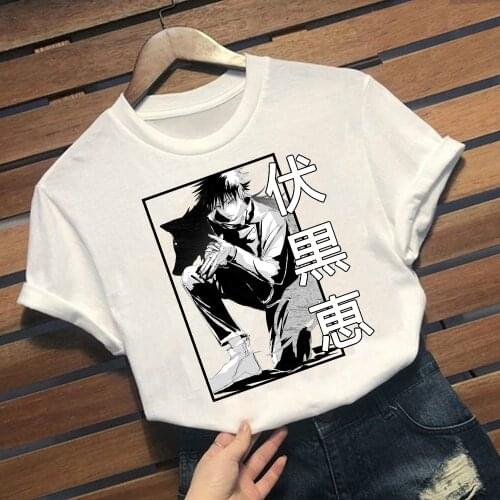 Jujutsu Kaisen T-shirt Men and Women Summer Short Sleeve T-shirt Loose Casual Top Fushiguro Megumi