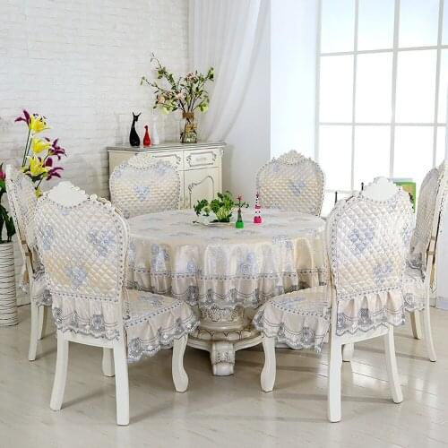 Hot sale! high quality classical table cloth chair cover luxurious soft table cover Round\Square table kit dining chair cushion