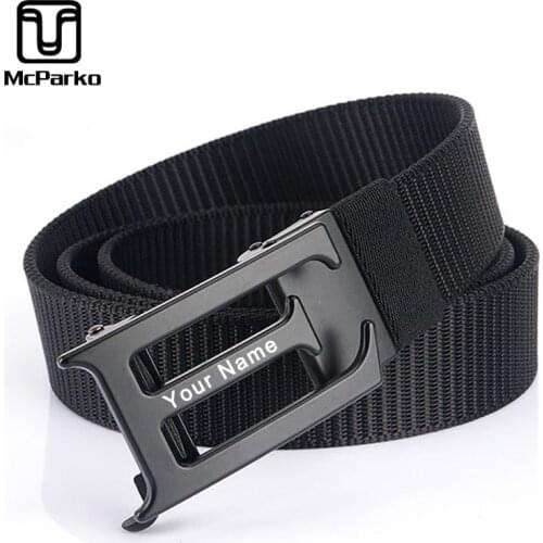 Personal Customize Name Belt For Men Fashion E Buckle Design Nylon Belt Men Canvas Waist Strap Engrave Initails Brand Name 34mm